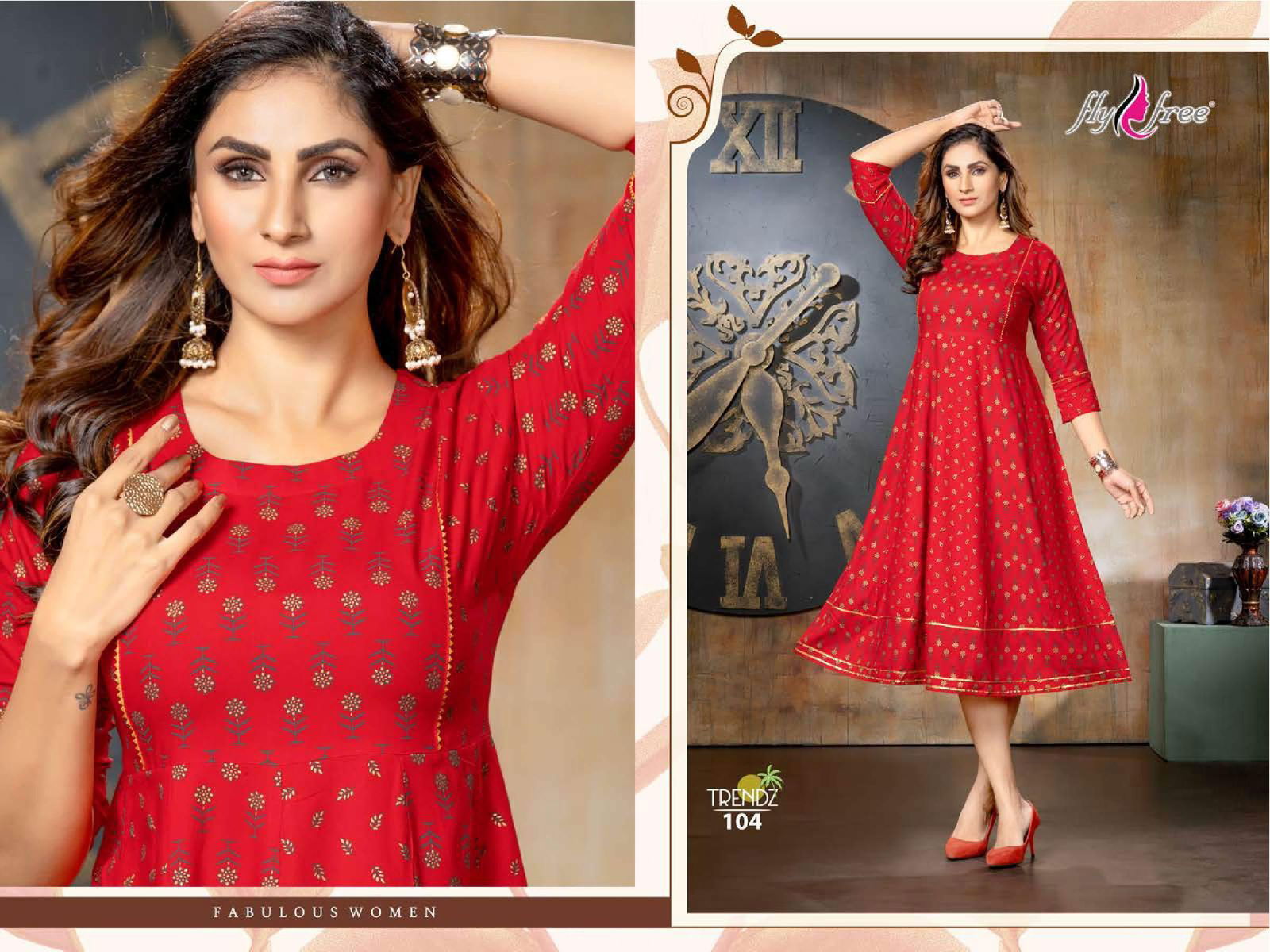 Fly Free Trendz Ethnic Wear Wholesale Anarkali Kurti Collection
